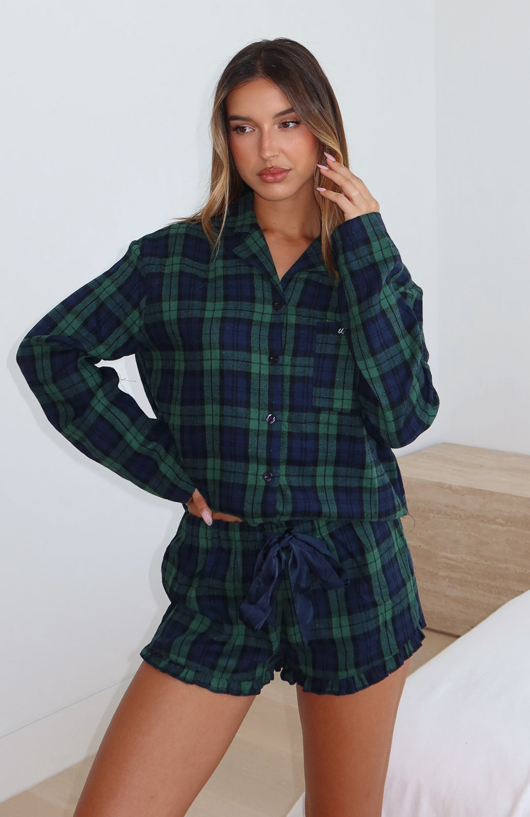 white-fox-that-time-of-year-pyjama-pants-long-sleeve-pyjama-shirt-green-navy-9.12.25-12